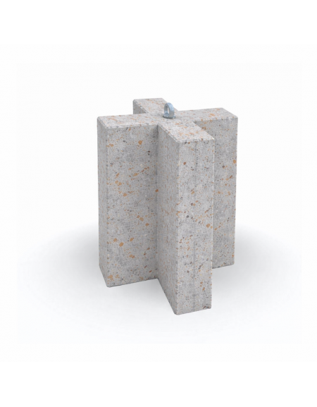 Dissuasore traffico stradale incrociato in cemento calcestruzzo - colore Grigio travertino - cm 41x41x70h - Conforme ai CAM