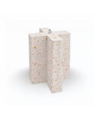 Dissuasore traffico stradale incrociato in cemento calcestruzzo - colore Bianco travertino - cm 41x41x70h - Conforme ai CAM