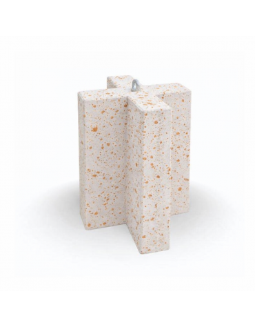 Dissuasore traffico stradale incrociato in cemento calcestruzzo - colore Bianco travertino - cm 41x41x70h - Conforme ai CAM