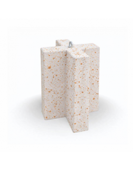 Dissuasore traffico stradale incrociato in cemento calcestruzzo - colore Bianco travertino - cm 41x41x70h - Conforme ai CAM