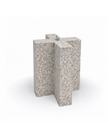 Dissuasore traffico stradale incrociato in cemento calcestruzzo - colore Grigio sabbiato - cm 41x41x70h - Conforme ai CAM