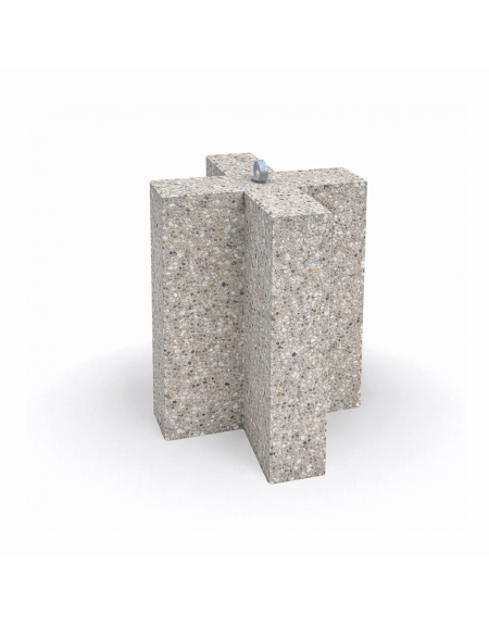 Dissuasore traffico stradale incrociato in cemento calcestruzzo - colore Grigio sabbiato - cm 41x41x70h - Conforme ai CAM