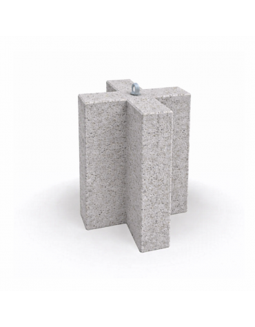 Dissuasore traffico stradale incrociato in cemento calcestruzzo - colore Bianco sabbiato - cm 41x41x70h - Conforme ai CAM