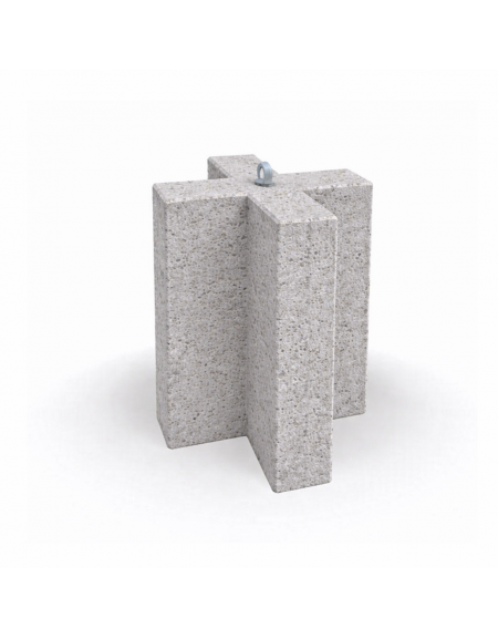 Dissuasore traffico stradale incrociato in cemento calcestruzzo - colore Bianco sabbiato - cm 41x41x70h - Conforme ai CAM