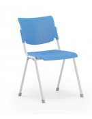 Sedia fissa ufficio con sedile e schienale in polipropilene di vari colori - Telaio in tubo di acciaio verniciato nero o grigio 