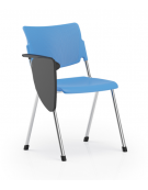 Sedia fissa ufficio con bracciolo e scrittoio - sedile e schienale in polipropilene - Telaio in acciaio cromato - CAM