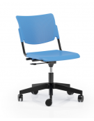 Sedia girevole su ruote - sedile e schienale in polipropilene - Telaio in tubo d'acciaio verniciato nero - CAM