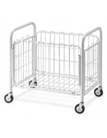 Cestone portabiancheria in filo di acciaio verniciato - Dimensioni cm 80x52x77h