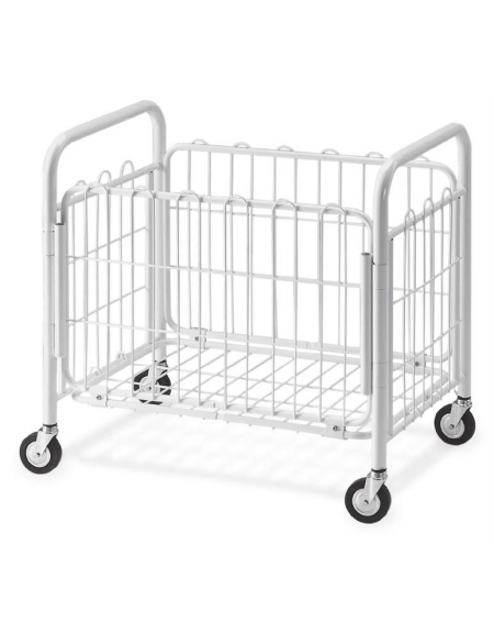 Cestone portabiancheria in filo di acciaio verniciato - Dimensioni cm 80x52x77h