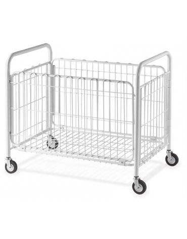 Cestone portabiancheria in filo di acciaio verniciato - Dimensioni cm 100x60x87h