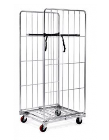 Carrello Roll container con 1 base su ruote e due sponde laterali - cm 72x81x180h