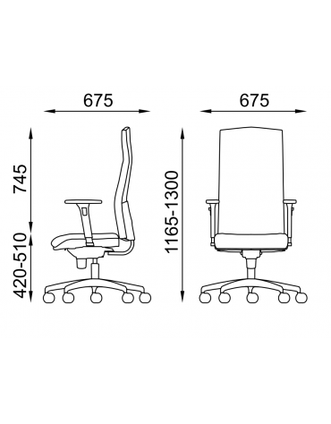 Poltrona girevole con schienale alto e braccioli - movimento sincronizzato - rivestimento Ecopelle o Poliestere ignifugo