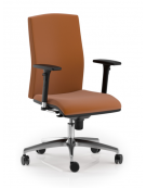 Poltrona girevole con schienale medio e braccioli - movimento sincronizzato - rivestimento Ecopelle o Poliestere ignifugo