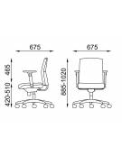 Poltrona girevole con schienale basso e braccioli - movimento sincronizzato - rivestimento Ecopelle o Poliestere ignifugo