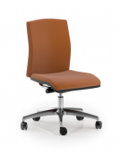 Poltrona ergonomica girevole con schienale basso - in Ecopelle o Poliestere ignifugo - Movimento sincronizzato con traslatore