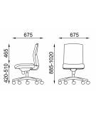 Poltrona ergonomica girevole con schienale basso - in Ecopelle o Poliestere ignifugo - Movimento sincronizzato autobalance