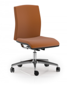 Poltrona ergonomica girevole con schienale basso - in Ecopelle o Poliestere ignifugo - Movimento sincronizzato autobalance