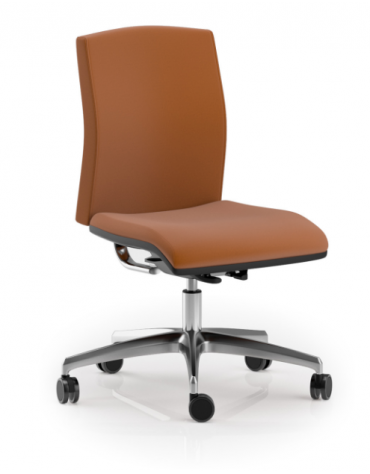 Poltrona ergonomica girevole con schienale basso - in Ecopelle o Poliestere ignifugo - Movimento sincronizzato autobalance