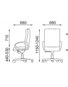 Poltrona direzionale girevole con braccioli - rivestimento in Ecopelle o Poliestere ignifugo - Meccanismo gas oscillante
