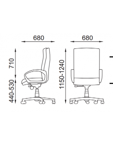 Poltrona direzionale girevole con braccioli - rivestimento in Ecopelle o Poliestere ignifugo - Meccanismo gas oscillante