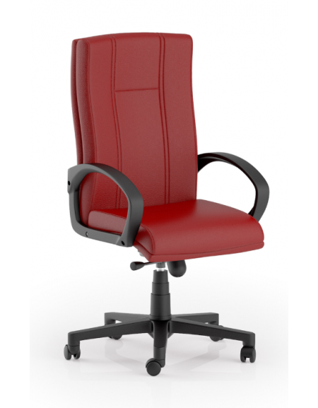 Poltrona direzionale girevole con braccioli - rivestimento in Ecopelle o Poliestere ignifugo - Meccanismo gas oscillante