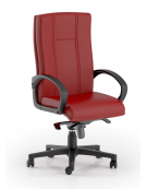 Poltrona direzionale girevole con braccioli - in Ecopelle o Poliestere ignifugo - Meccanismo gas oscillante con fulcro 