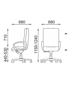 Poltrona direzionale girevole con braccioli - in Ecopelle o Poliestere ignifugo - Meccanismo gas oscillante con fulcro 