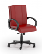 Poltrona semidirezionale girevole con braccioli - rivestimento in Ecopelle o Poliestere ignifugo - Meccanismo gas oscillante