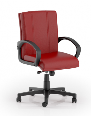 Poltrona semidirezionale girevole con braccioli - rivestimento in Ecopelle o Poliestere ignifugo - Meccanismo gas oscillante