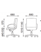 Poltrona semidirezionale girevole con braccioli - rivestimento in Ecopelle o Poliestere ignifugo - Meccanismo gas oscillante