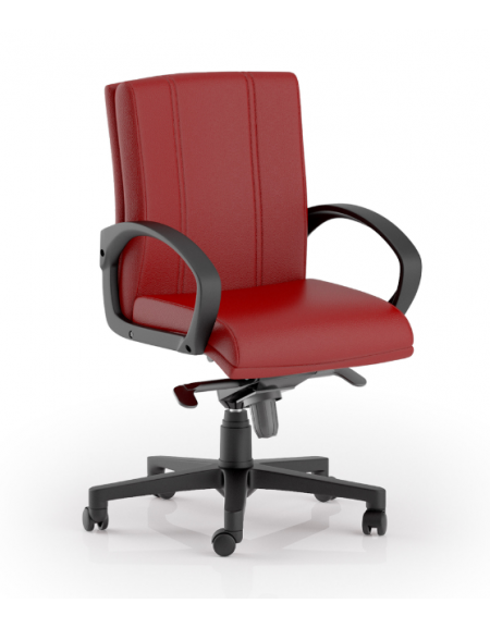 Poltrona semidirezionale girevole con braccioli - in Ecopelle o Poliestere ignifugo - Meccanismo gas oscillante con fulcro