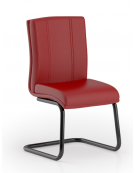 Poltrona con telaio a slitta in acciaio verniciato nero, senza braccioli - rivestimento in Ecopelle o Poliestere ignifugo