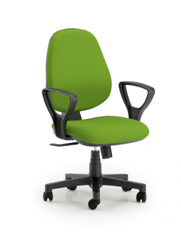 Poltrona ufficio schienale alto con braccioli - Rivestimento in Ecopelle o Poliestere ignifugo - Movimento sincronizzato