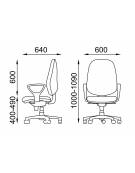 Poltrona ufficio schienale alto con braccioli - Rivestimento in Ecopelle o Poliestere ignifugo - Movimento sincronizzato