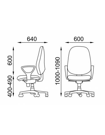 Poltrona ufficio schienale alto con braccioli - in Ecopelle o Poliestere ignifugo - Movimento sincronizzato a 5 posizioni