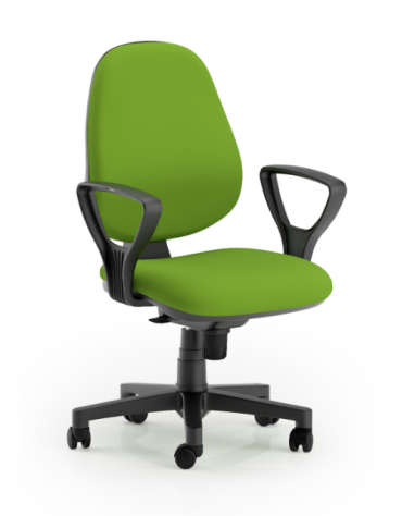 Poltrona ufficio schienale alto con braccioli - in Ecopelle o Poliestere ignifugo - Movimento sincronizzato a 5 posizioni