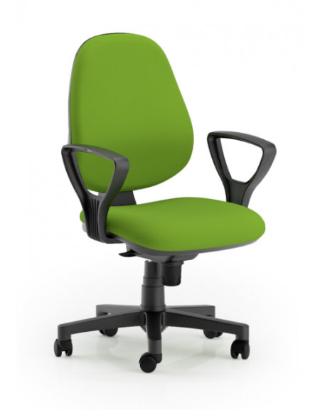 Poltrona ufficio schienale alto con braccioli - in Ecopelle o Poliestere ignifugo - Movimento sincronizzato a 5 posizioni