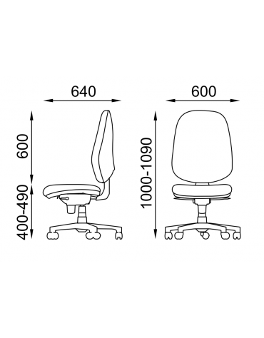 Poltrona ufficio operativa schienale alto - in Ecopelle o Poliestere ignifugo - Movimento sincronizzato a 5 posizioni