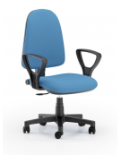 Poltrona ufficio operativa con braccioli-Movimento contatto permanente-Rivestimento in ecopelle ignifugo-Conforme ai CAM