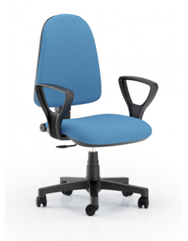 Poltrona ufficio operativa con braccioli-Movimento contatto permanente-Rivestimento in ecopelle ignifugo-Conforme ai CAM