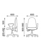 Poltrona ufficio schienale alto con braccioli -  in Ecopelle o Poliestere ignifugo - Movimento sincronizzato a 2 leve