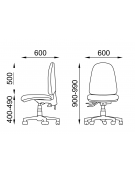 Poltrona ufficio operativa schienale alto - in Ecopelle o Poliestere ignifugo - Movimento contatto permanente