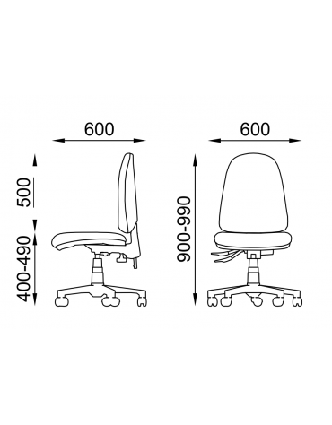 Poltrona ufficio operativa schienale alto - in Ecopelle o Poliestere ignifugo - Movimento sincronizzato a 2 leve