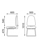 Poltrona visitatore telaio a slitta nera, senza braccioli - rivestimento in Ecopelle o Poliestere ignifugo