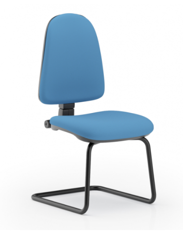 Poltrona visitatore telaio a slitta nera, senza braccioli - rivestimento in Ecopelle o Poliestere ignifugo