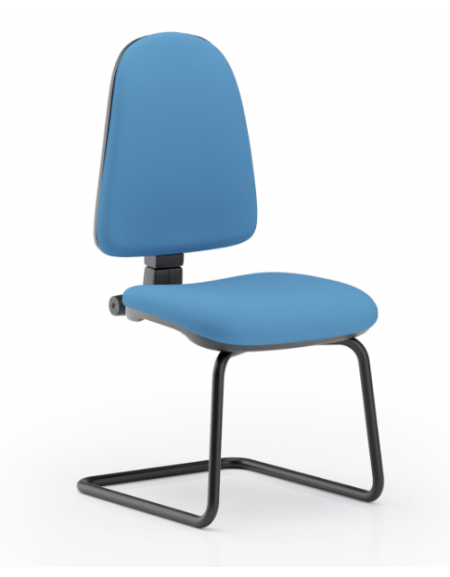 Poltrona visitatore telaio a slitta nera, senza braccioli - rivestimento in Ecopelle o Poliestere ignifugo