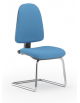 Poltrona visitatore telaio a slitta in acciaio cromato senza braccioli - rivestimento in Ecopelle o Poliestere ignifugo