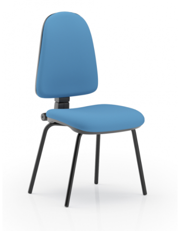 Poltrona visitatore telaio nero a 4 gambe, senza braccioli - rivestimento in Ecopelle o Poliestere ignifugo