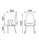 Poltrona visitatore con telaio nero a 4 gambe e braccioli - rivestimento in Ecopelle o Poliestere ignifugo