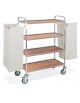 Carrello portabiancheria - Piani in nobilitato legno colore Rovere - N. 4 piani - 2 sacchi esterno in tela - cm 81/120x52x137h